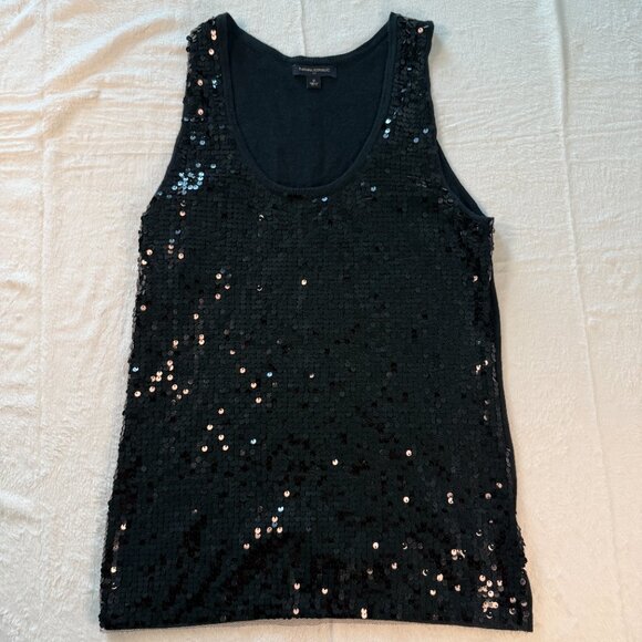 BANANA REPUBLIC Women's Size M Sequin Black Sweater Tank Top Sleeveless - Picture 1 of 8